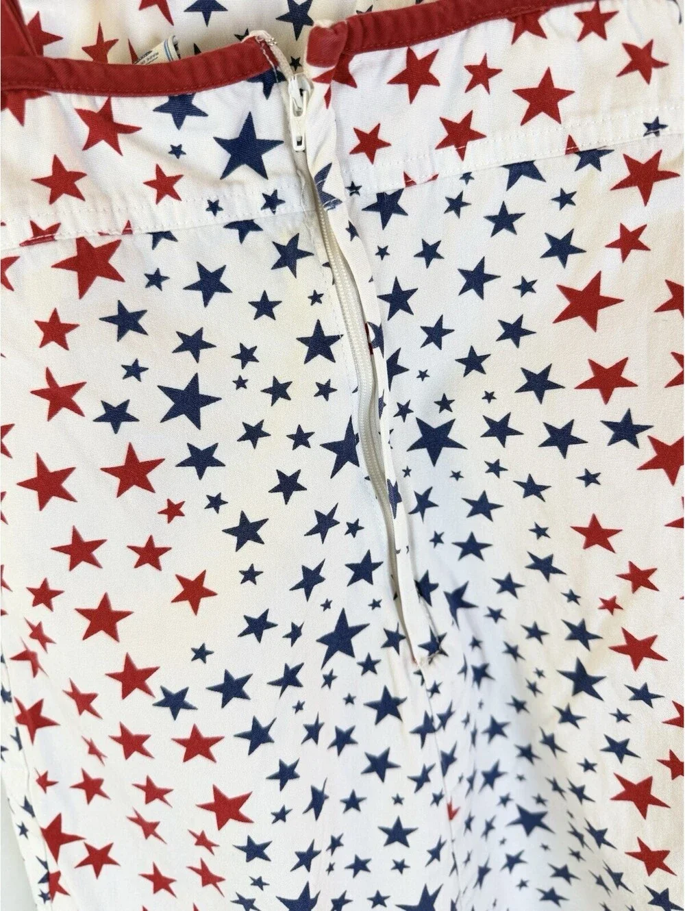 OLD NAVY GIRLS DRESS, BLUE/RED STARS ON WHITE/ RED TRIM, THIN STRAPS, SUNDRESS 5